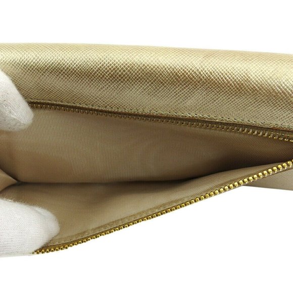 PRADA Long Wallet Logo Safiano Leazer Auth USED G1607 - Picture 9 of 10